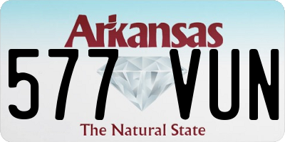 AR license plate 577VUN