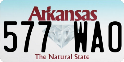 AR license plate 577WAO