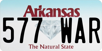 AR license plate 577WAR