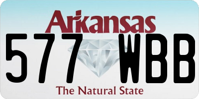 AR license plate 577WBB