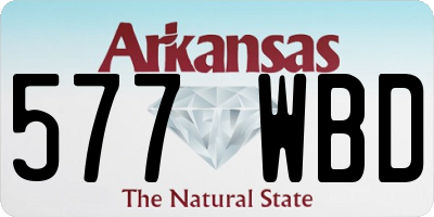 AR license plate 577WBD