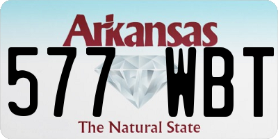 AR license plate 577WBT