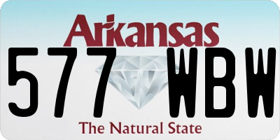 AR license plate 577WBW