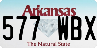 AR license plate 577WBX