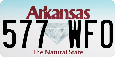 AR license plate 577WFO