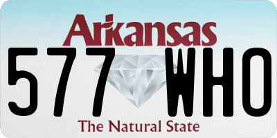AR license plate 577WHO