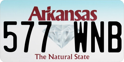 AR license plate 577WNB