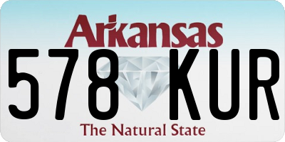 AR license plate 578KUR