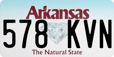 AR license plate 578KVN