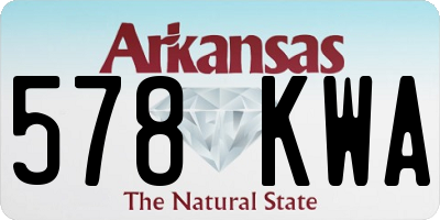AR license plate 578KWA