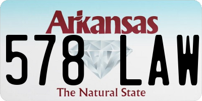 AR license plate 578LAW