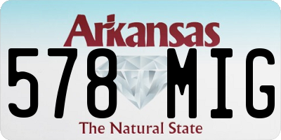 AR license plate 578MIG