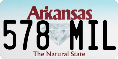 AR license plate 578MIL