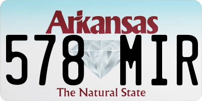 AR license plate 578MIR
