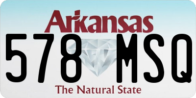 AR license plate 578MSQ