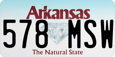 AR license plate 578MSW