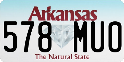AR license plate 578MUO
