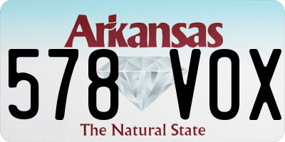 AR license plate 578VOX