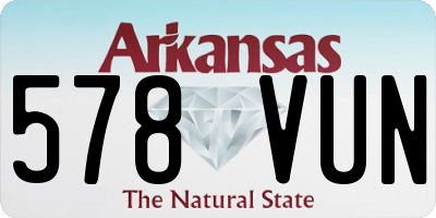 AR license plate 578VUN