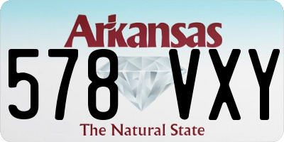 AR license plate 578VXY