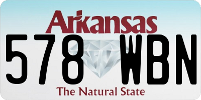 AR license plate 578WBN
