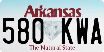 AR license plate 580KWA