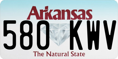 AR license plate 580KWV