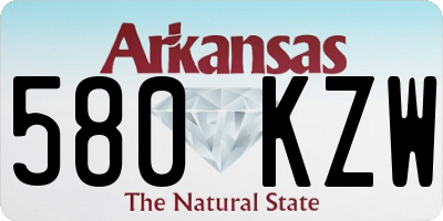 AR license plate 580KZW