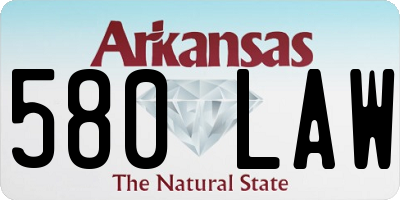 AR license plate 580LAW