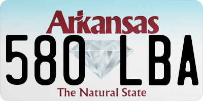 AR license plate 580LBA