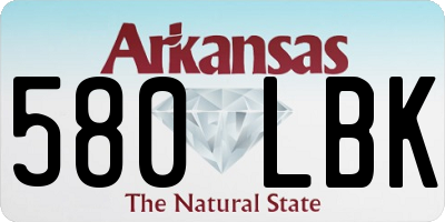 AR license plate 580LBK