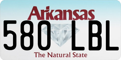 AR license plate 580LBL
