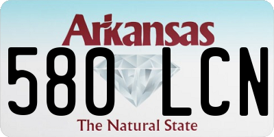 AR license plate 580LCN