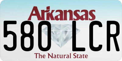 AR license plate 580LCR