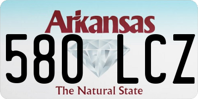 AR license plate 580LCZ
