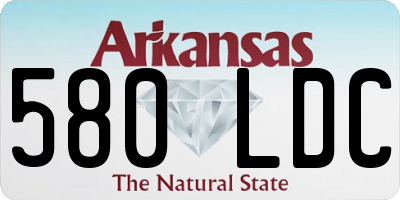 AR license plate 580LDC