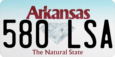 AR license plate 580LSA