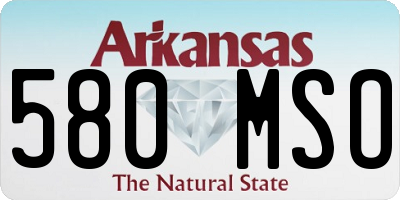 AR license plate 580MSO