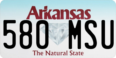 AR license plate 580MSU