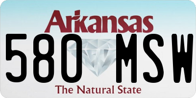 AR license plate 580MSW
