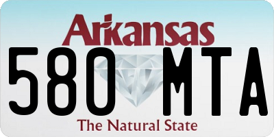 AR license plate 580MTA