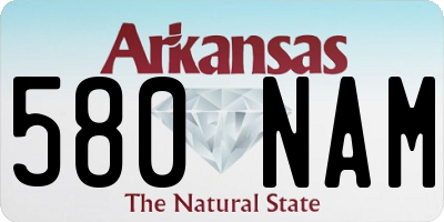 AR license plate 580NAM