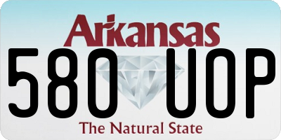 AR license plate 580UOP