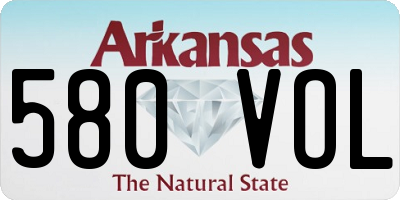 AR license plate 580VOL