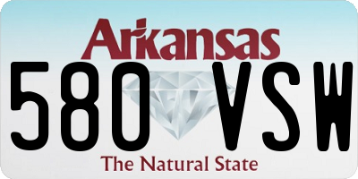AR license plate 580VSW