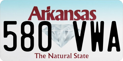 AR license plate 580VWA