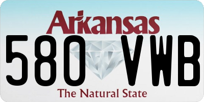 AR license plate 580VWB