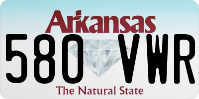 AR license plate 580VWR