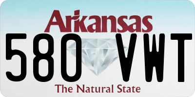 AR license plate 580VWT