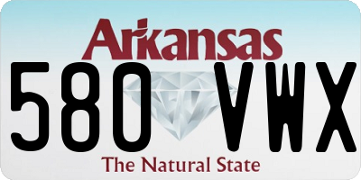 AR license plate 580VWX